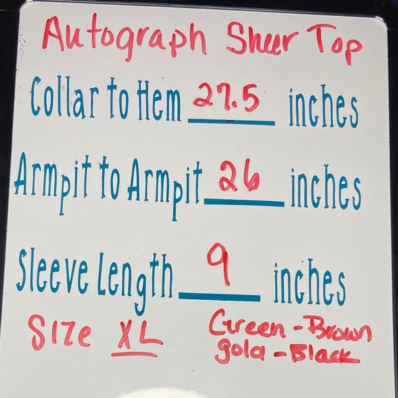 Autograph Sheer blousy top. Size XL. Drawstring at the waist. Figure Flattering. - Picture 9 of 9